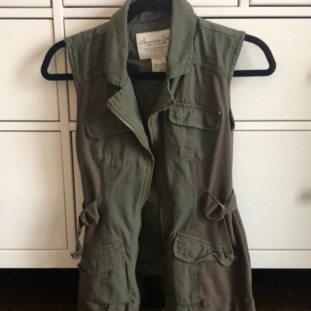 American Rag Green Cargo Vest XS